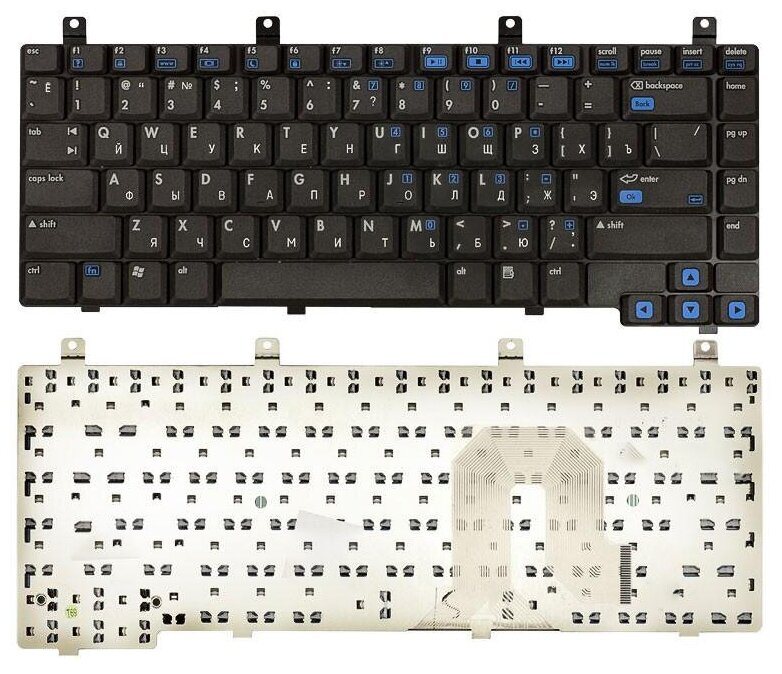Клавиатура для ноутбука HP Pavilion DV4000 Compaq Presario V4000 Series Г-образный Enter Черная без рамки PN NSK-H3K0R