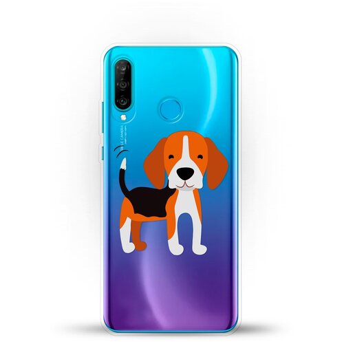 фото Силиконовый чехол довольный бигль на huawei p30 lite andy & paul