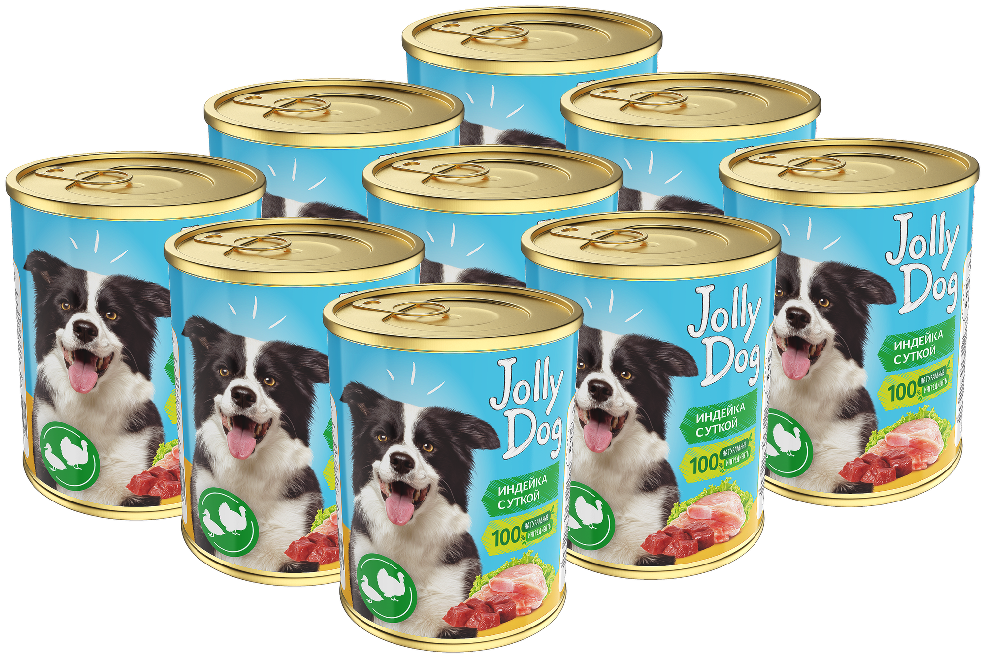Влажный корм для собак Зоогурман «Jolly Dog» Индейка с уткой 9шт. x 350г