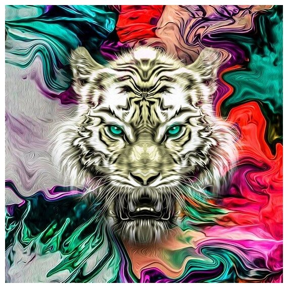 Алмазная мозаика Тигр картина стразами ArtHomeWork 40x40 см.