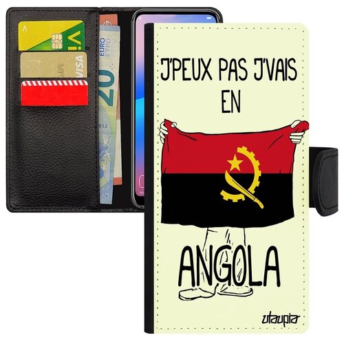 фото Новый чехол- книжка на // galaxy a40 // "еду в анголу" надпись патриот, utaupia, белый