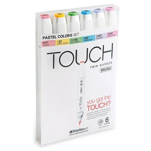фото Набор маркеров touch brush 6цв. пастельные тона 1200616