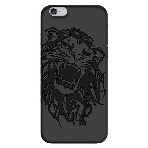 фото Чехол art black для iphone 6/6s, black_лев, deppa 101477