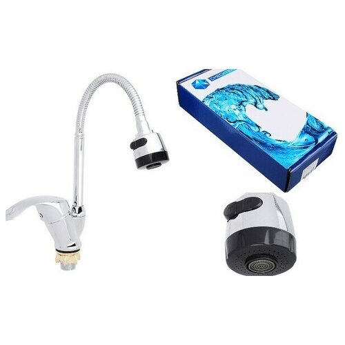 Смеситель Klabb 19 LUX для кухни, гибкий излив, керам. картридж, 40мм, хром, без подв.