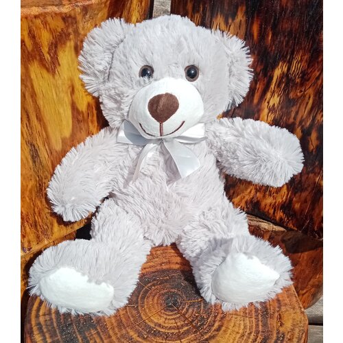Мягкая игрушка плюшевый медведь, цвет серый, 35см чебурашка мягкая игрушка плюшевая 35 см