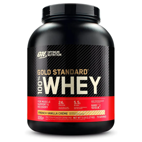 Протеин Optimum Nutrition 100% Whey Gold Standard, 2270 гр., французский ванильный крем протеин optimum nutrition 100% whey gold standard 2353 гр французский ванильный крем