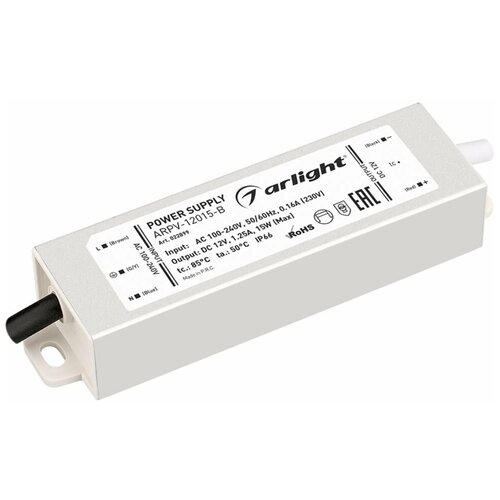 Блок питания ARPV-12015-B (12V, 1.3A, 15W), 1шт yj 38 8 dc 12v 24v circular micro holding electric magnet lifting 15kg solenoid sucker electromagnet