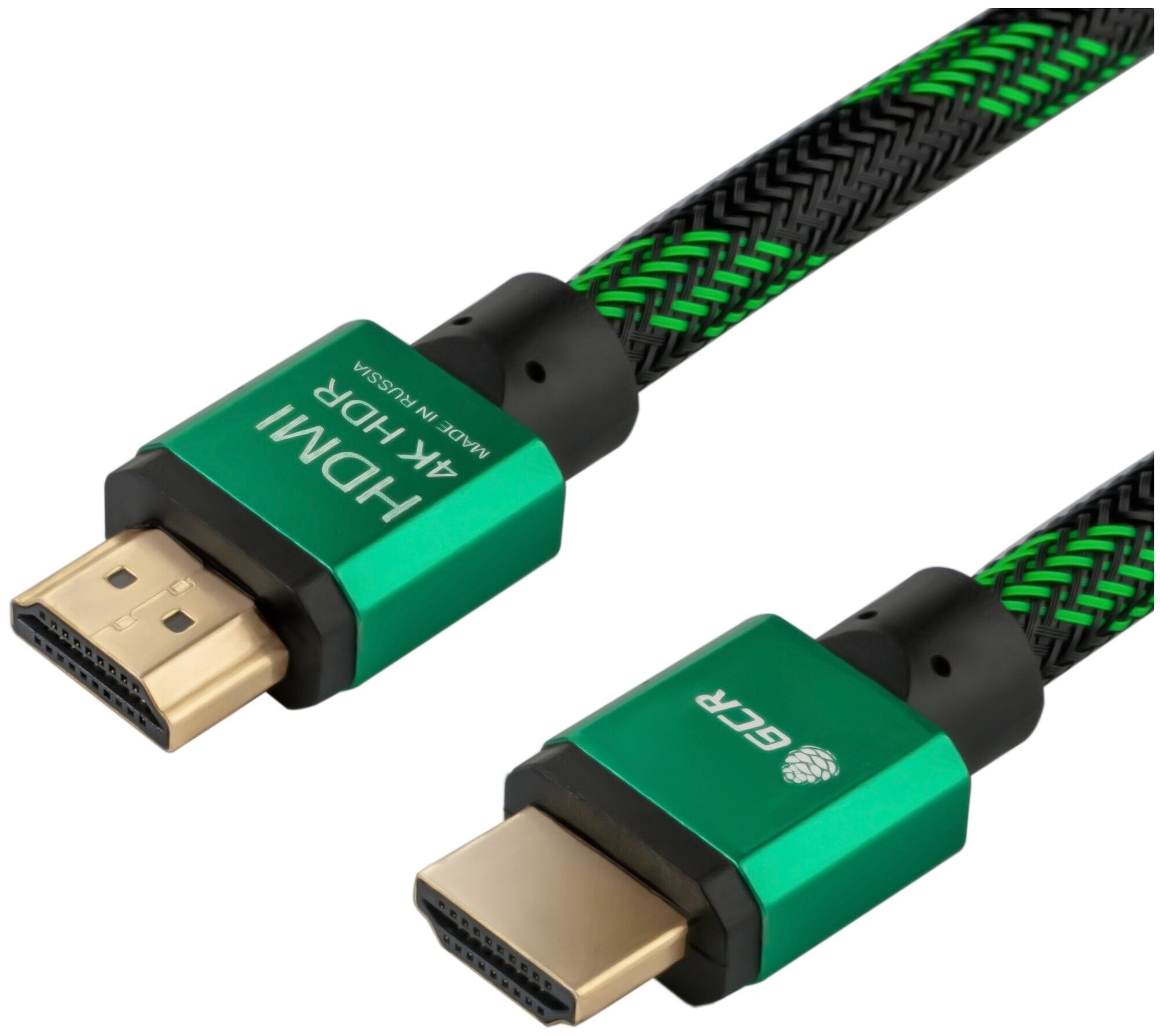 Кабель GCR HDMI - HDMI (GCR-HM481), 2 м, зеленый/черно-зеленый - фотография № 9