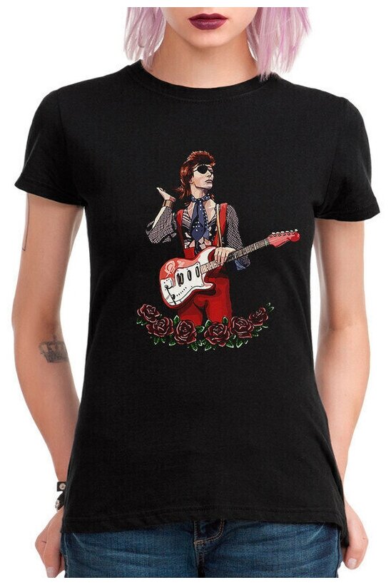 Футболка DreamShirts Дэвид Боуи Ziggy Stardust Женская черная 