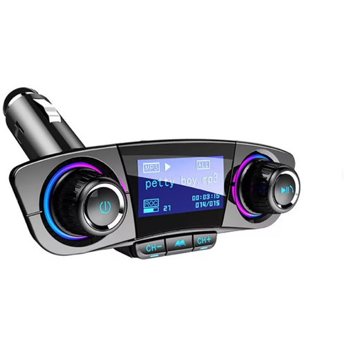 Автомобильный Bluetooth FM-трансмиттер MP3-плеер MyPads RT008 Car kit Hands-free 2xUSB-2.1A1.0A c регулятором громкости Черный