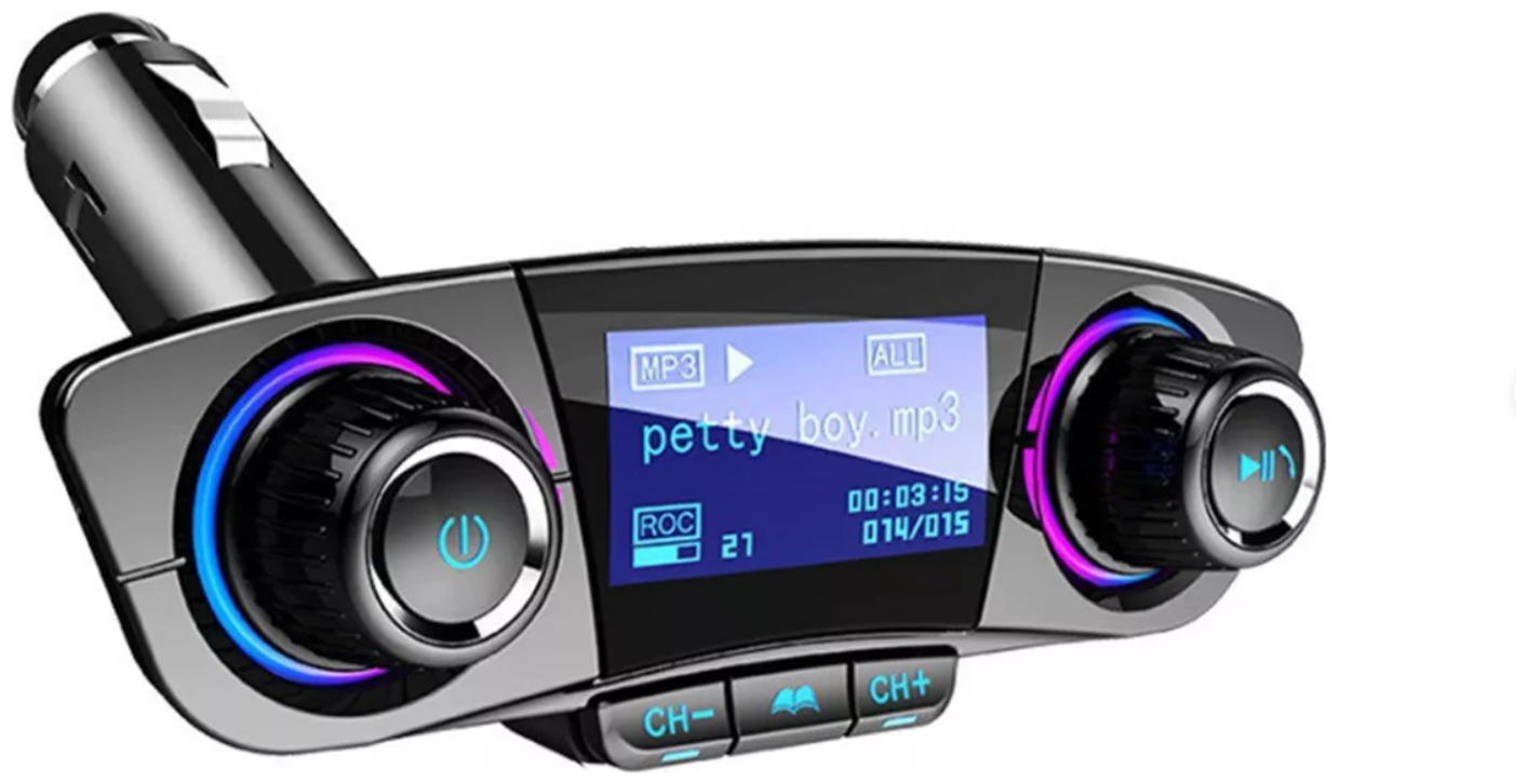 Автомобильный Bluetooth FM-трансмиттер MP3-плеер MyPads RT008 Car kit Hands-free 2xUSB-2.1A1.0A c регулятором громкости Черный