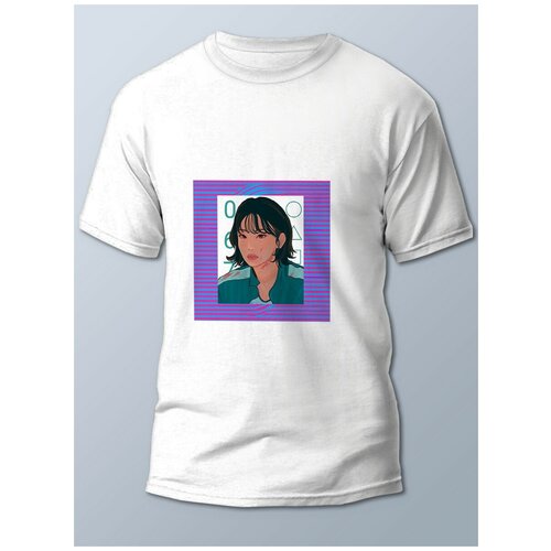 фото Футболка мужская белая сериалы игра в кальмара (игра в кальмара, squid game) - 21786 brut-shop