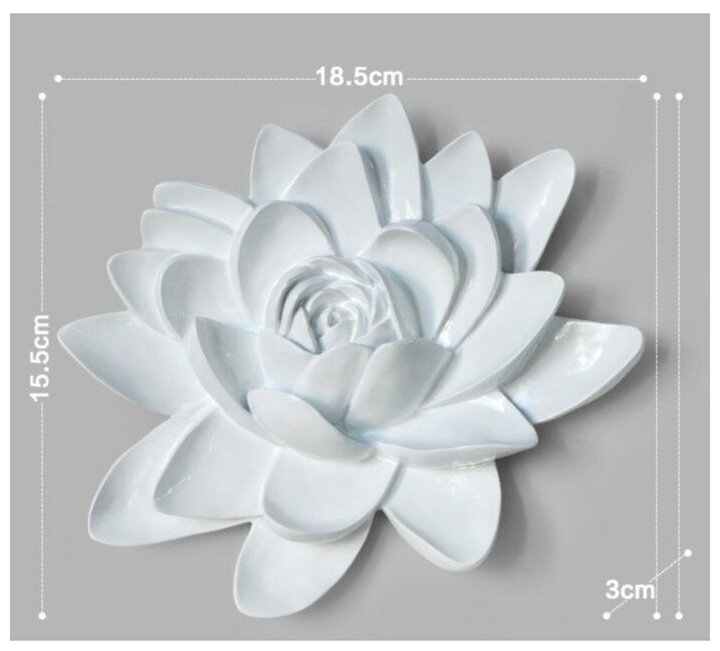Декор настенный, "Лотос" 15.5 x 18.5 см, белый 7422162