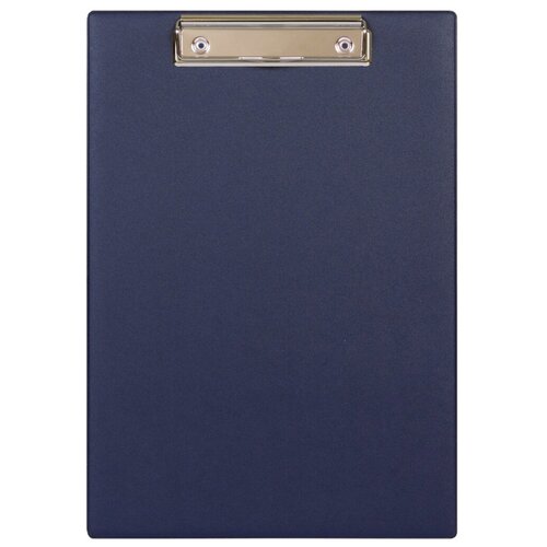 Доска-планшет А4 с прижимом, картон/ПВХ, 230х320 мм, темно-синяя