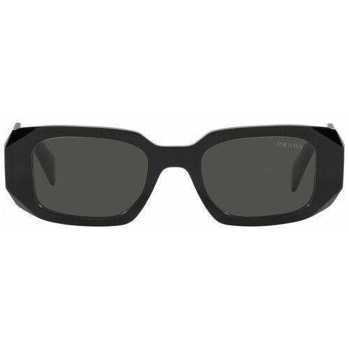 Солнцезащитные очки Prada, прямоугольные, оправа: пластик, с защитой от УФ, черный