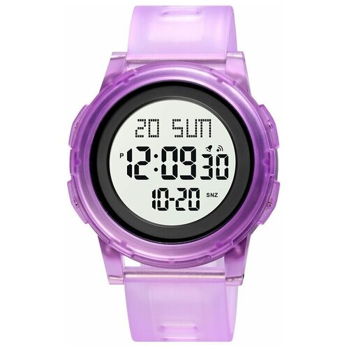 фото Часы наручные кварцевые, электронные, пластиковые, фиолетовые, водонепроницаемость 30 м skmei 1732purple
