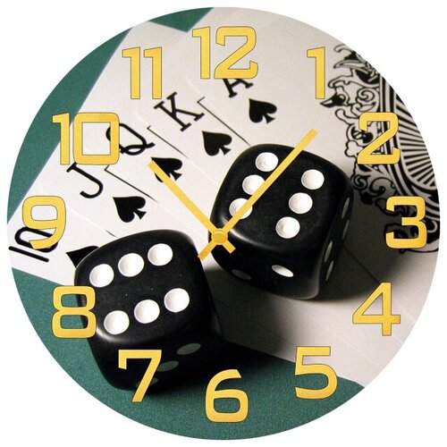 фото Svs настенные часы svs 4001651 карты и кости