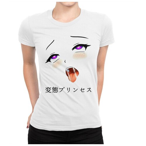 Футболка DreamShirts Ахегао / Аниме / Ahegao Женская белая 3XL