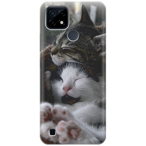 фото Силиконовый чехол на realme c21 / рилми с21 с принтом "отдыхающие котики" gosso