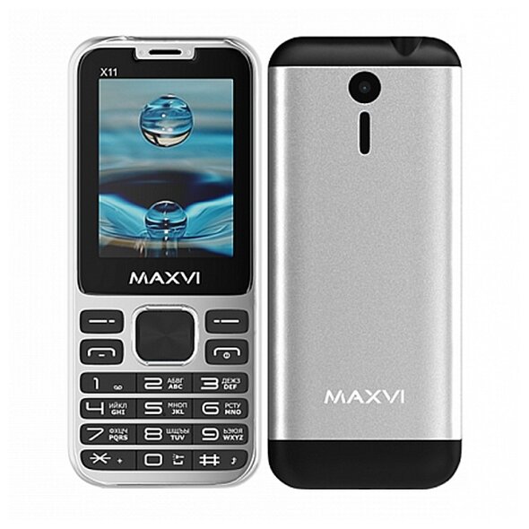 Телефон MAXVI X10, серебристый металлик