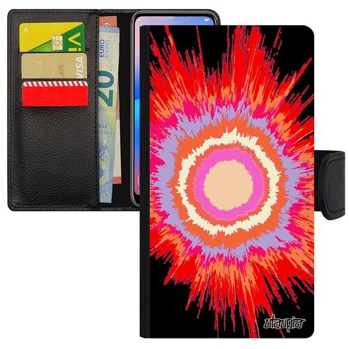 фото Чехол-книжка на смартфон // xiaomi redmi note 6 pro // "большой взрыв" звезда космос, utaupia, красный