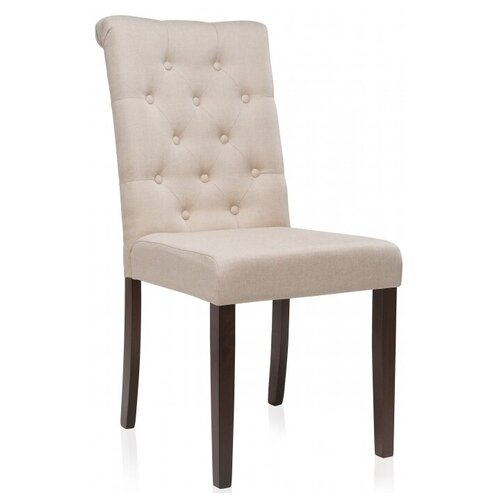 фото Стул деревянный woodville amelia dark walnut / fabric cream