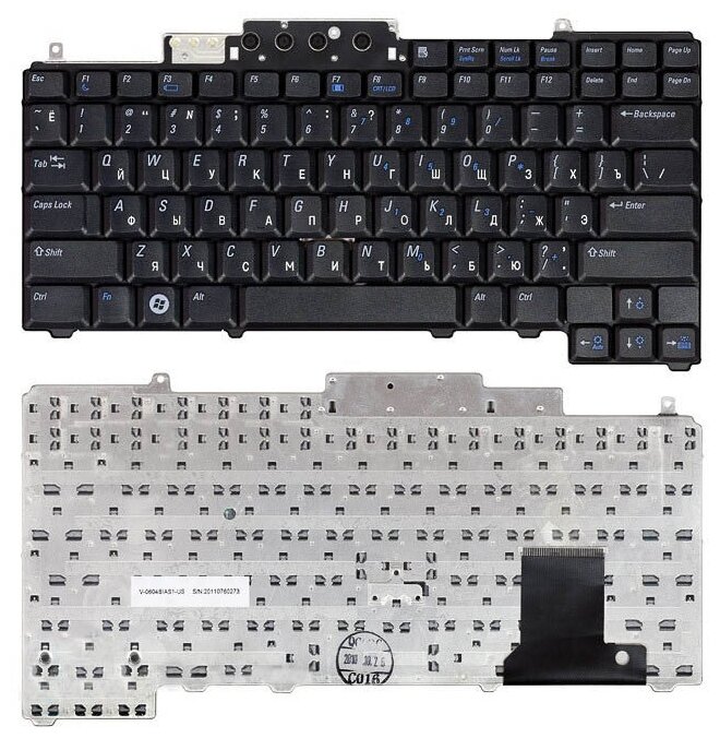 Клавиатура для ноутбука Dell K060425E2 черная без указателя 1400₽