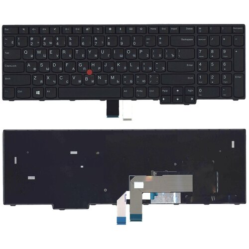 шлейф для матрицы lenovo thinkpad e570 e575 p n dc02c009c30 Клавиатура для ноутбука Lenovo ThinkPad E570 E575 черная