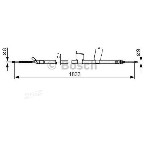 фото Bosch 1987482340 трос ручного тормоза nissan qashqai 1833мм