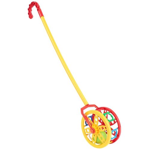 каталка игрушка colorplast колесо 1 014 голубой Каталка-игрушка Karolina toys Колесо (40-0032), желтый/красный
