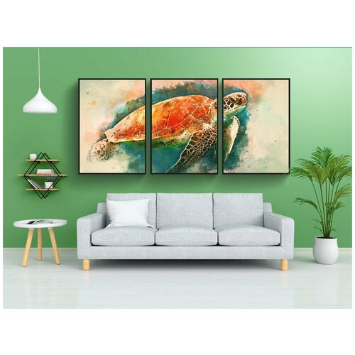 фото Набор модулных постеров для интерьера "акварель, картина, изобразительное искусство" 60x90 см. в тубусе, без рамки lotsprints