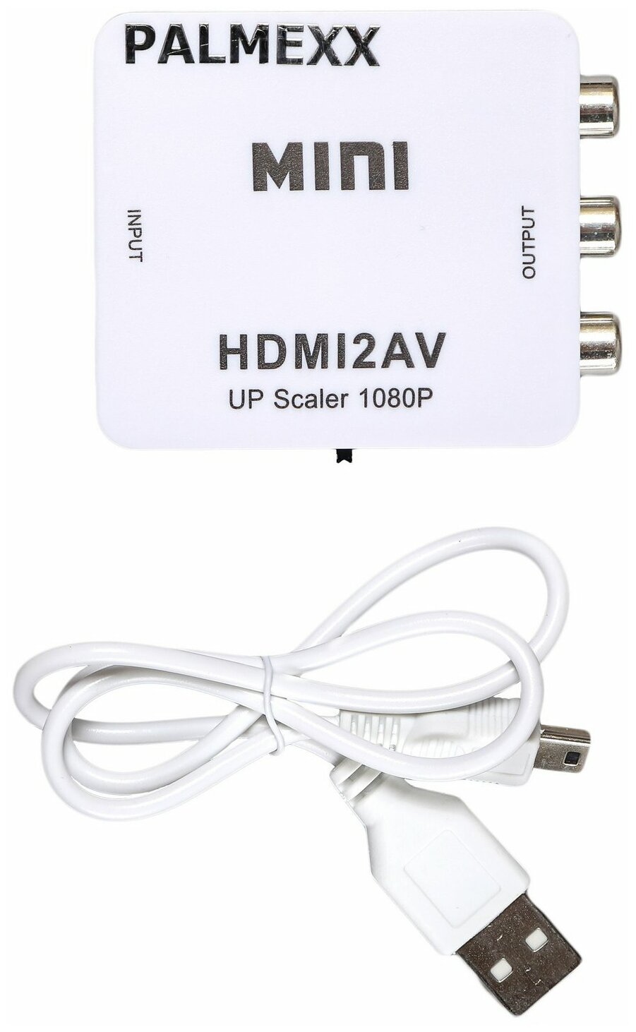 Конвертер PALMEXX HDMI - AV (RCA), белый