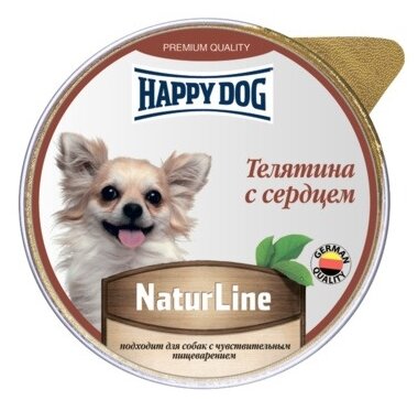 Влажный корм для собак Happy Dog NaturLine при чувствительном пищеварении телятина сердце