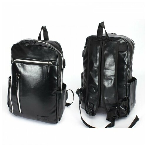 фото Рюкзак муж искусственная кожа lanchi-8838 (usb-заряд), 1отд, 4внеш, 2внут/карм, черный 239225 китай