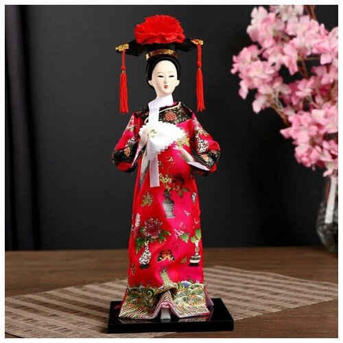 Кукла коллекционная КНР Китаянка в национальном платье с платочком, 32х12,5х12,5 см (4390903)