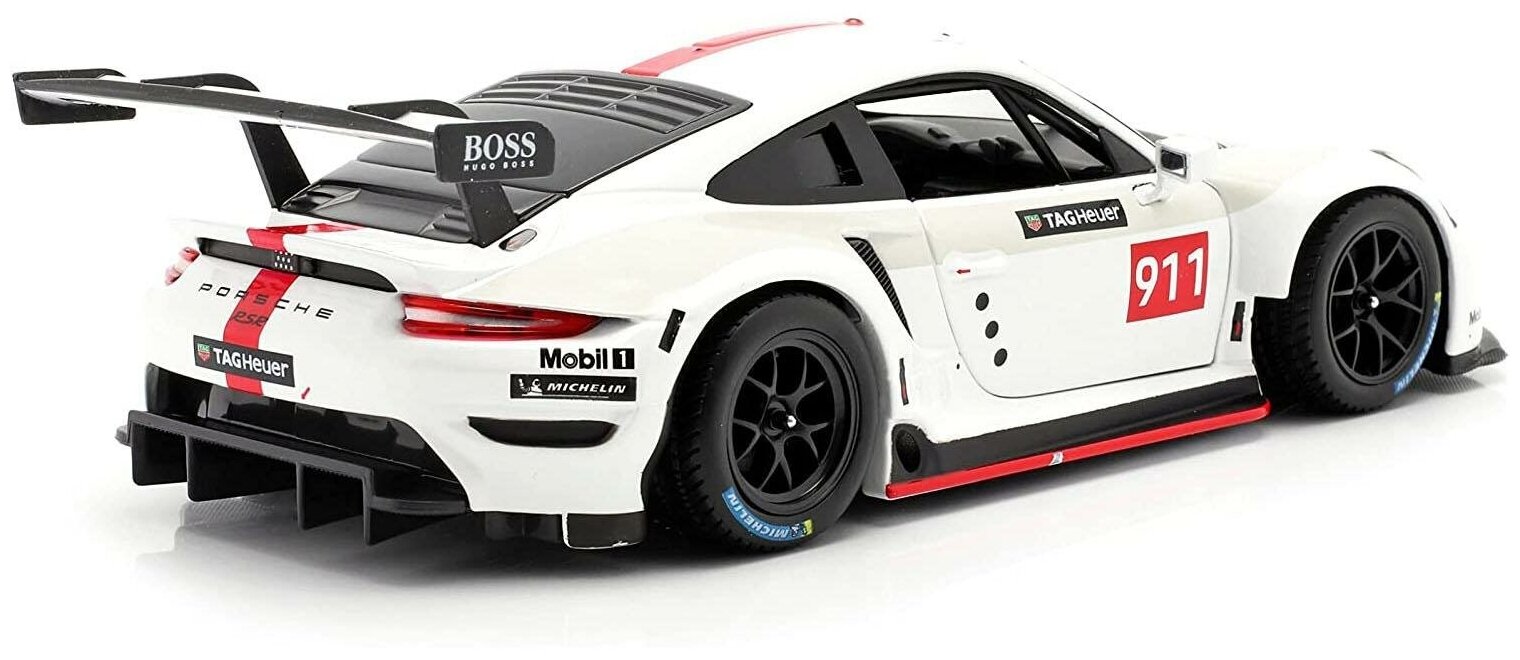 Bburago Коллекционная машинка Porsche 911 RSR GT 1:24, белая - фото №17