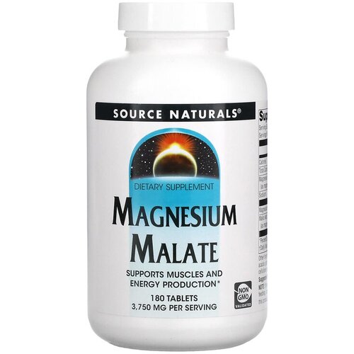 Source Naturals, малат магния, 3750 мг, 180 таблеток