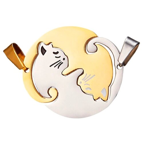 Парные кулоны неразлучники для влюбленных из двух половинок Кошечки