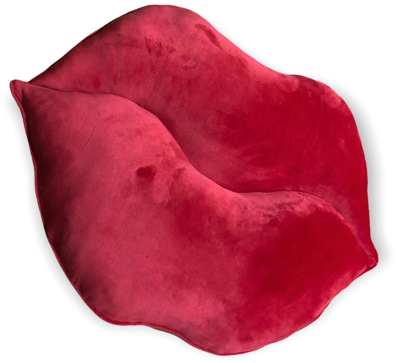 Подушка в виде губ, материал велюр, цвет красный