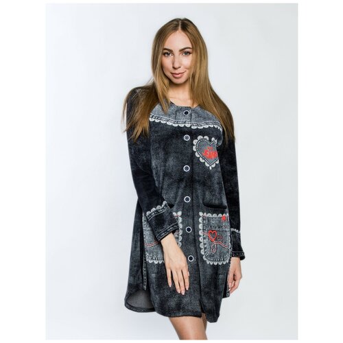 фото Халат "jeans" велюр темно-синий style margo