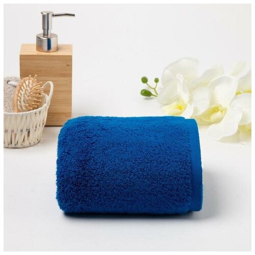 фото Полотенце махровое птх-561-сарж.ок. 50х70 см, синий, хлопок 100%, 470 г/м2 5515387 cleanelly