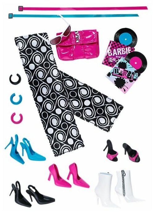 Комплект обуви и аксессуаров Barbie Basics Accessories Look No. 03 — Collection 001 (Набор №3 из Коллекции №1 для кукол Барби)