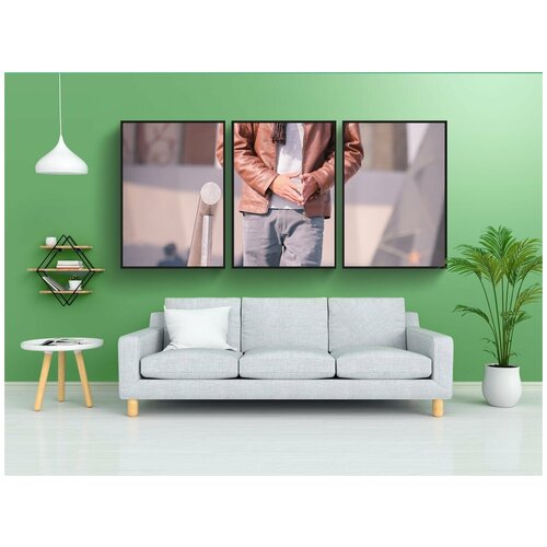 фото Набор модулных постеров для интерьера "мода, стиль, мода мальчики" 60x90 см. в тубусе, без рамки lotsprints