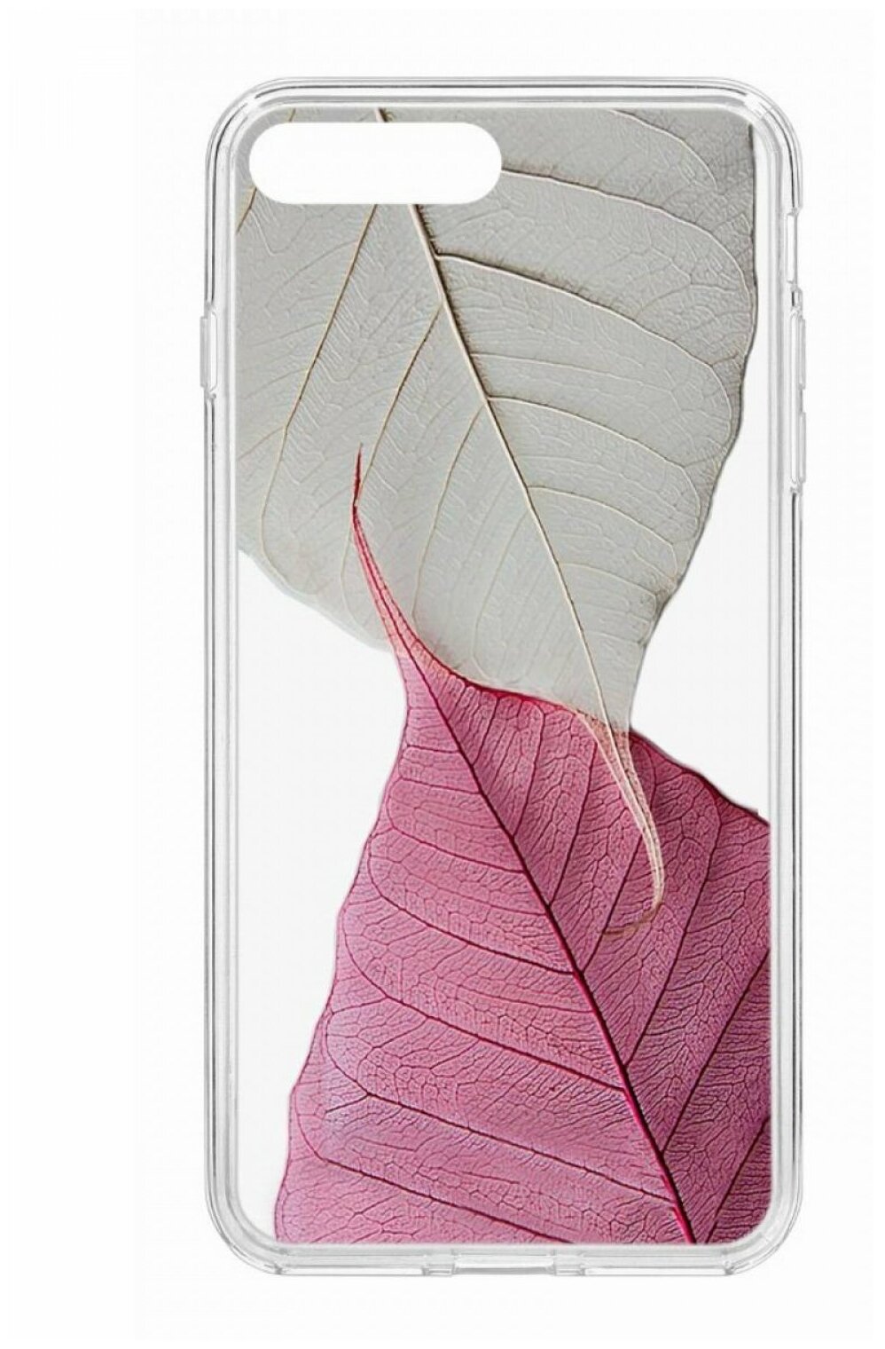 Чехол для iPhone 7 Plus/8 Plus Kruche Print Pink and white,противоударная пластиковая накладка с рисунком,защитный силиконовый бампер с защитой камеры