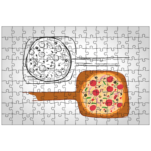 фото Магнитный пазл 27x18см."пицца, порошок, тесто" на холодильник lotsprints