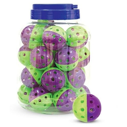 фото Игрушка для кошек triol мяч-погремушка, размер 4см., 25, фиолетово-зеленый