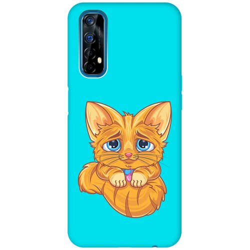 Матовый чехол Sad Cat для realme 7 / Рилми 7 с 3D эффектом бирюзовый матовый чехол lady unicorn для realme 7 рилми 7 с 3d эффектом бирюзовый