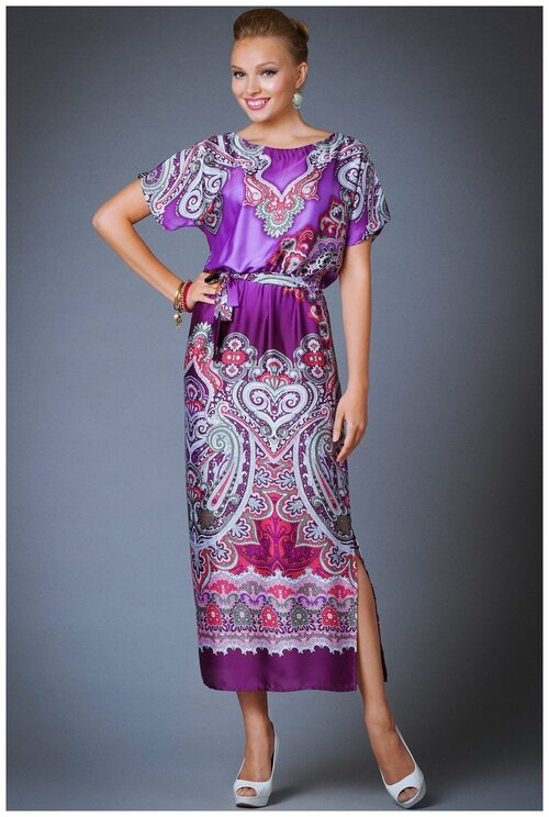 Платье Арт-Деко, размер 44, фиолетовый
