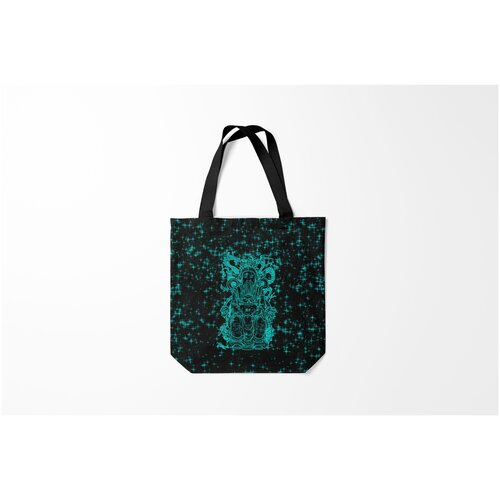 фото Сумка-шоппер / 40х40 см / популярные иллюстрации / нефритовый будда burnettie