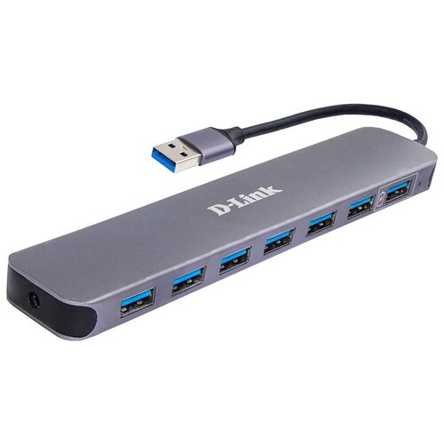 usb концентратор d link dub 1370 b2a разъемов 7 серый Концентратор USB3.0 D-link DUB-1370